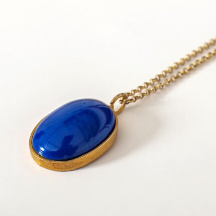Lapis Lazuli Minimal Oval Necklace, Blue Lapis Lazuli Sterling Silver Pendant, Crystal Necklace, Healing Gemstone, Lapis Lazuli Yoga Jewelry