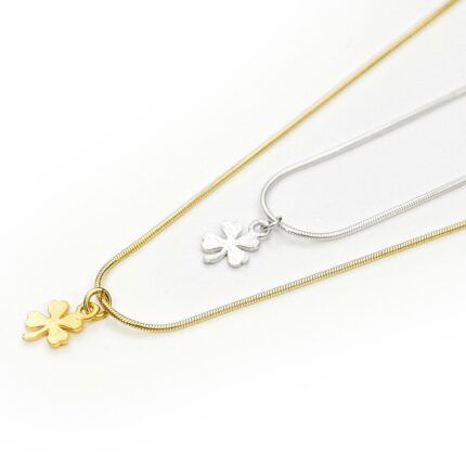 Sterling silver Four Leaf Clover Necklace, Good luck Clover Charm, 16th Birthday gift for Daughter, Dainty Clover Necklace, Minimalist