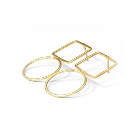 Large Square Hoop Earrings, Large Square Studs gold, Oversized Earrings, Square Design Sterling Silver Earrings, Gift for Her, Handmade