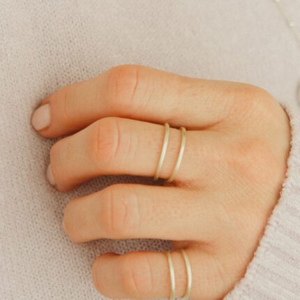 Double Band Ring Sterling Silver, Double Band Ring,Wire Open Ring,Thin Double Band Ring for Women, Adjustable Stacking Ring, Delicate,Unisex