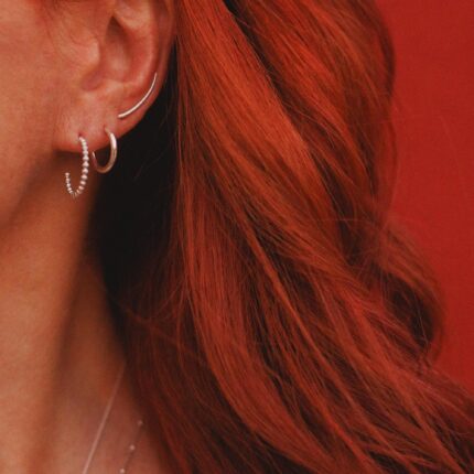 Dot circle hoop earrings,Sterling silver circle Hoops,Geometrical dot Hoops,Minimalist Huggie, Dainty,Mini Hoops,Small Hoop Earrings,Unisex