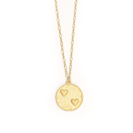 Heart Necklace Sterling silver, 24K gold plated heart pendant,Couples Necklace, 1st anniversary gift for wife, Dainty Heart Necklace, Unisex